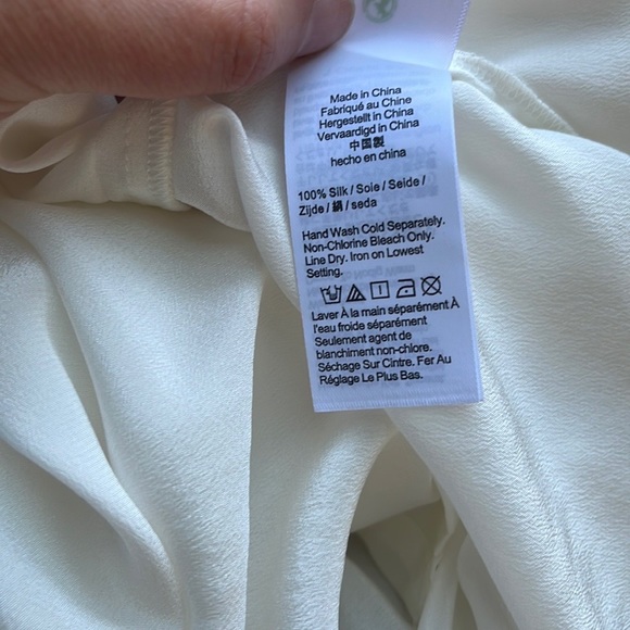 J CREW CREAM/OFF WHITE SILK BLOUSE 2X - Picture 7 of 9